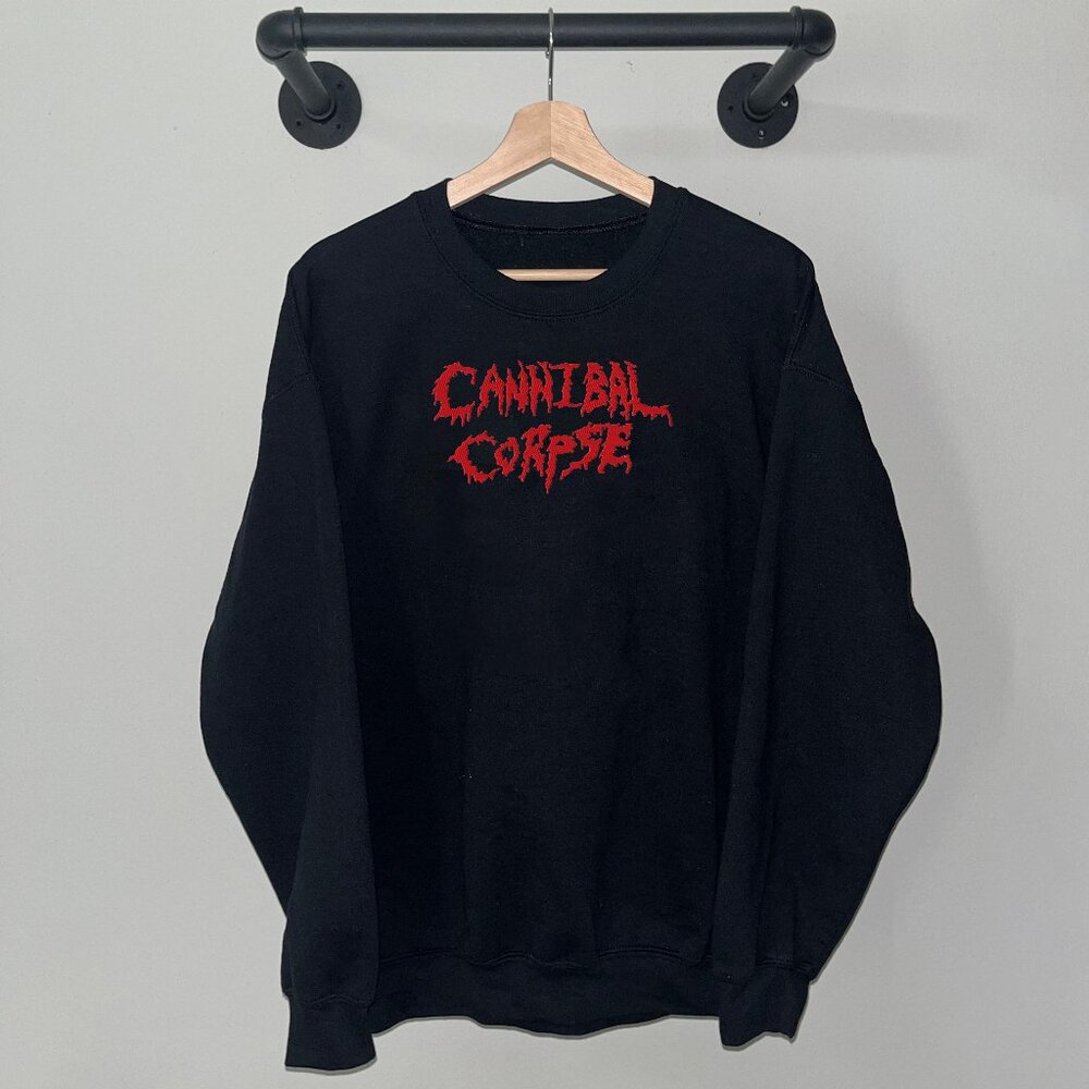 Black Red Cannibal Corpse Hardcore Metal Band New York Crewneck Sweatshirt
